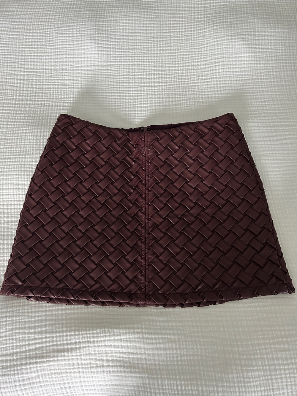 Commense Woven Burgundy Mini Skirt